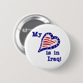 Mijn hart ligt in Irak Tshirts en geschenken Ronde Button 5,7 Cm (Voorkant /achterkant)