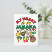 Mijn hart ligt in Jamaica Briefkaart (Staand voorkant)