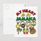 Mijn hart ligt in Jamaica Briefkaart (Voorkant / Achterkant)