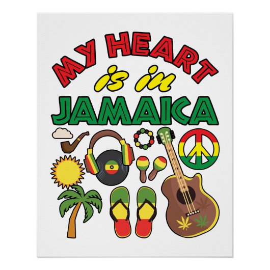 Mijn hart ligt in Jamaica Perfect Poster (Voorkant)