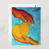 Mijn hart ligt in je handen. briefkaart (Voorkant / Achterkant)