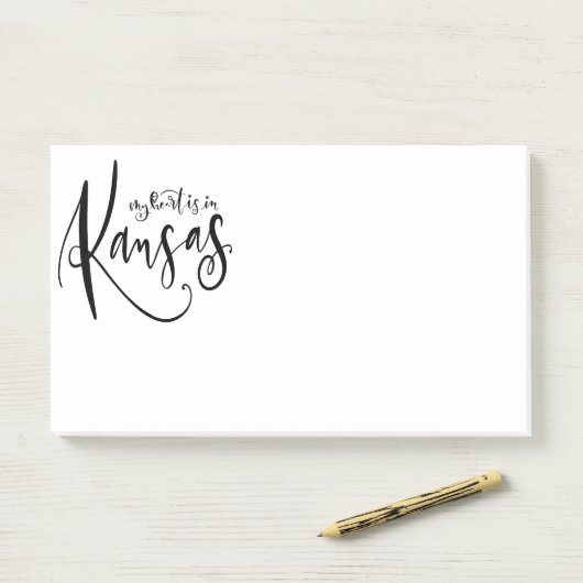 Mijn hart ligt in Kansas Jumbo Post Post-it® Notes (Op bureau)
