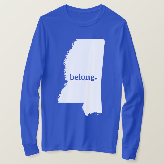 Mijn hart ligt in Mississippi, State Pride T-shirt (Design voorkant)