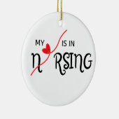 Mijn hart ligt in Nursing Ceramic Circle Ornament (Rechts)