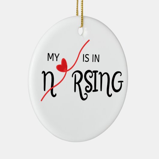 Mijn hart ligt in Nursing Ceramic Circle Ornament (Rechts)