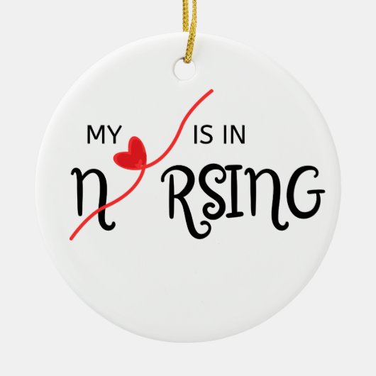 Mijn hart ligt in Nursing Ceramic Circle Ornament (Voorkant)