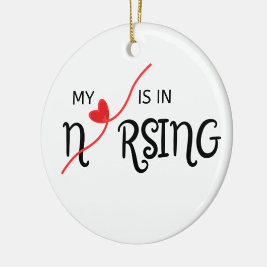 Mijn hart ligt in Nursing Ceramic Circle Ornament (Links)