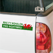 Mijn hart ligt in Wales Bumpersticker (Op Truck)