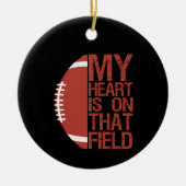 Mijn hart ligt op dat Field American Football Love Keramisch Ornament (Voorkant)