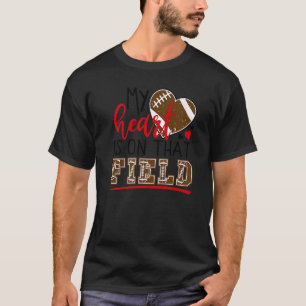 Mijn hart ligt op dat Football Mam Sports Herfst T-shirt