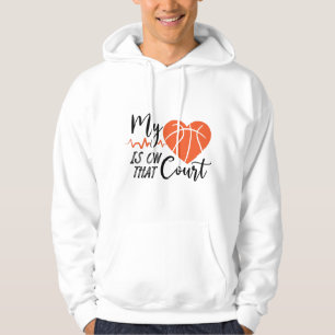 Mijn hart ligt op dat kastidee Basketball Hoodie