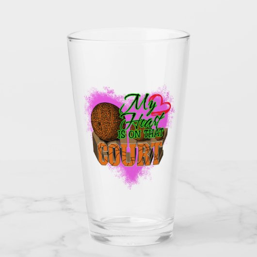 Mijn hart ligt op dat plein Basketball, Basketball Glas (Voorkant)