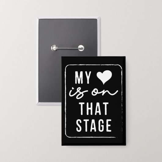 Mijn hart ligt op dat podium Dans mama Retro Button (Voorkant / Achterkant)