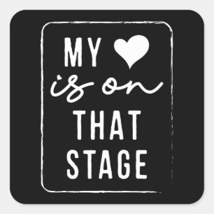 Mijn hart ligt op dat podium Dans mama Retro Vierkante Sticker