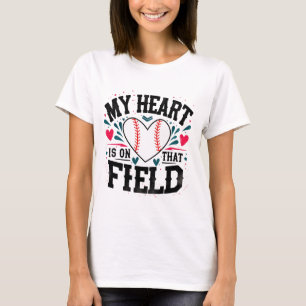 Mijn hart ligt op dat veld Shirt   honkbal T-shirt