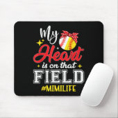 Mijn hart ligt op dat veld softbal Mimi Muismat (Met muis)