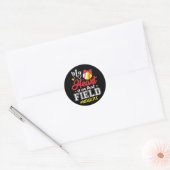 Mijn hart ligt op dat veld softbal Mimi Ronde Sticker (Envelop)