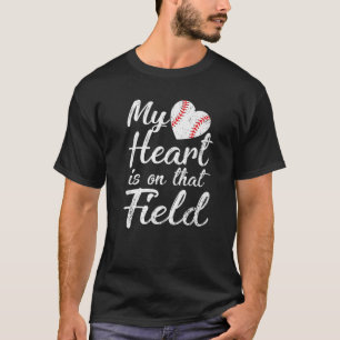 Mijn hart ligt op dat veld T-shirt honkbal