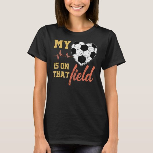 Mijn hart ligt op dat veld voetbal Gezegde Kinder T-shirt (Voorkant)