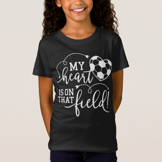 Mijn hart ligt op dat veld, voor sportmam t-shirt (Voorkant)