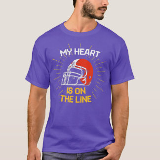 Mijn hart ligt op de lijn - Amerikaans Football bi T-shirt