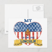 Mijn hart ligt op de Lincoln Briefkaart (Voorkant / Achterkant)