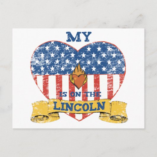Mijn hart ligt op de Lincoln Briefkaart (Voorkant)