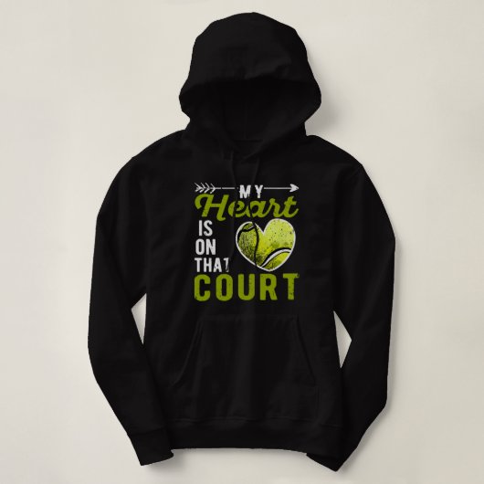 Mijn hart ligt op die ceremonie van Tennis Ball Pl Hoodie (Design voorkant)