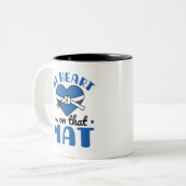 Mijn hart ligt op die Mat Jiu Jitsu mam Tweekleurige Koffiemok (Voorkant links)