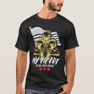 Mijn hart ligt op die veldAmerikaanse Football spo T-shirt
