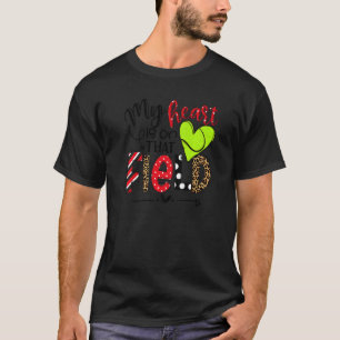 Mijn hart ligt op die veldleopard Tennis Game Dag T-shirt