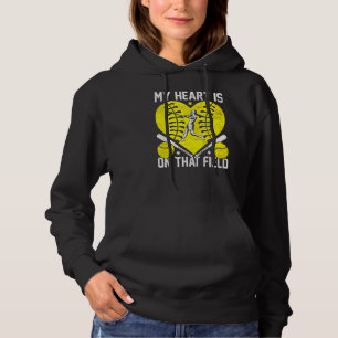 Mijn hart ligt op die veldsoftbalspellak hoodie