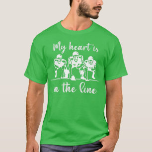 Mijn hart ligt op het lijnoffensieve Lineman-Footb T-shirt