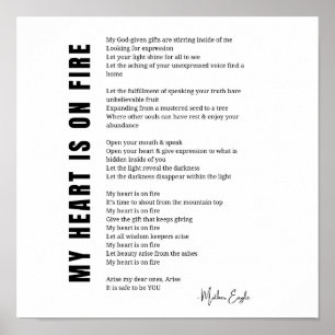 Mijn hart ligt op vuur aanmoediging gedicht post poster