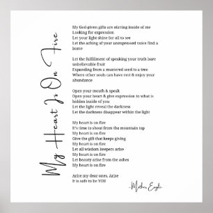 Mijn hart ligt op vuur aanmoediging gedicht post poster