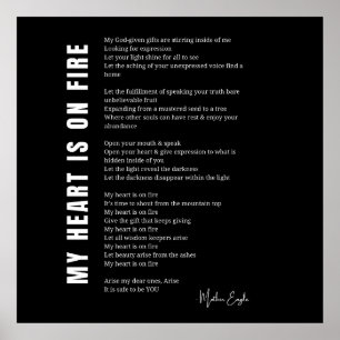 Mijn hart ligt op vuur aanmoediging gedicht post poster
