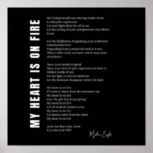 Mijn hart ligt op vuur aanmoediging gedicht post poster