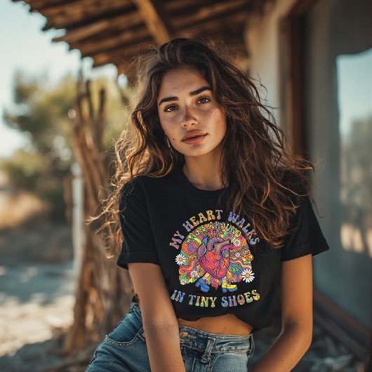 Mijn hart loopt rond in kleine schoenen t-shirt