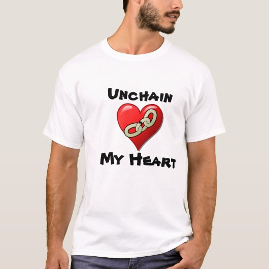 Mijn hart Mannen overhemd losmaken T-shirt (Voorkant)