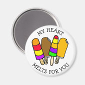 Mijn hart meldt voor jullie Ice Cream Pun Magnet (Voorkant / Achterkant)