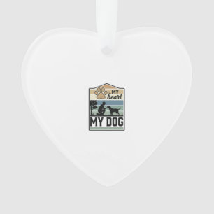 Mijn Hart Mijn Hond Vintage Gravure Hond Liefhebbe Ornament