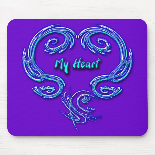 Mijn hart Mousepad (paars) Muismat (Voorkant)