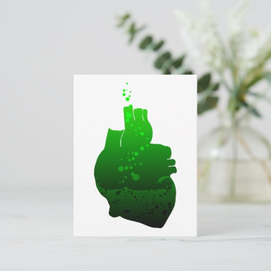 mijn hart pompt groen bier briefkaart (Staand voorkant)