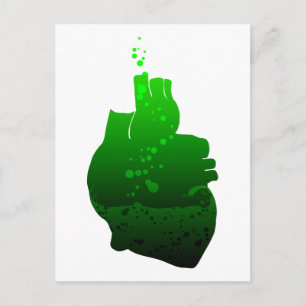 mijn hart pompt groen bier briefkaart