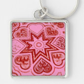 'Mijn hart' Premium Sleutelhanger (roze) (Voorkant)