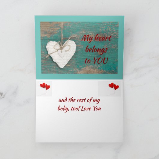 MIJN HART (& REST VAN MIJN LICHAAM) IS VAN **JOU** FEESTDAGEN KAART (Binnen)