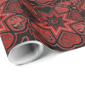 'Mijn hart' Rood- en zwartwitpapier Cadeaupapier (Rol Hoek)