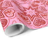 'Mijn hart' Roze en rode opbergpapier Cadeaupapier (Rol Hoek)