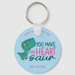 Mijn hart Saur Funny Dino Pun Cute Valentijnsdag Sleutelhanger