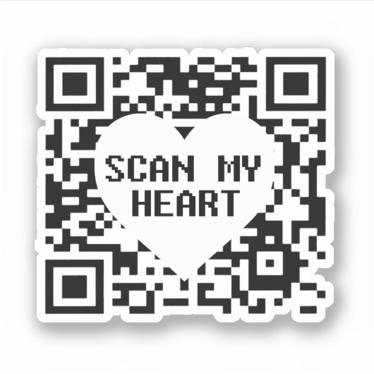 Mijn hart scannen sticker (Voorkant)
